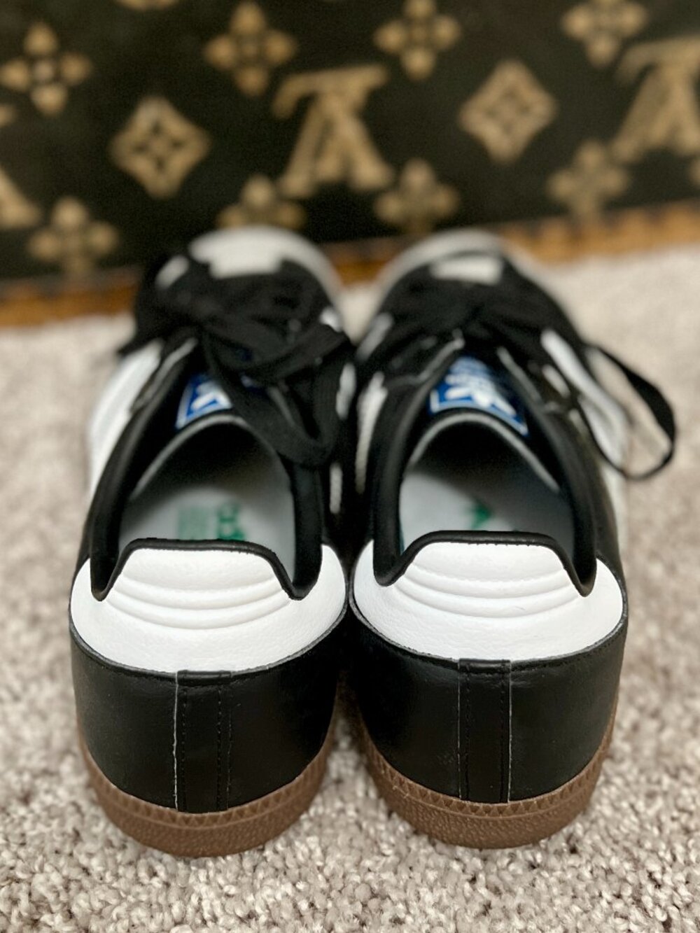 Adidas Black Vegan Leather Samba with the Black Gum Sole - Picture 4 of 6